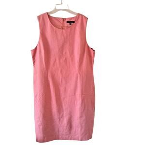 Chadwicks Peach Crew Neck Sleeveless Sheath Dress - Size 18